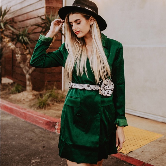 nasty gal green blazer dress